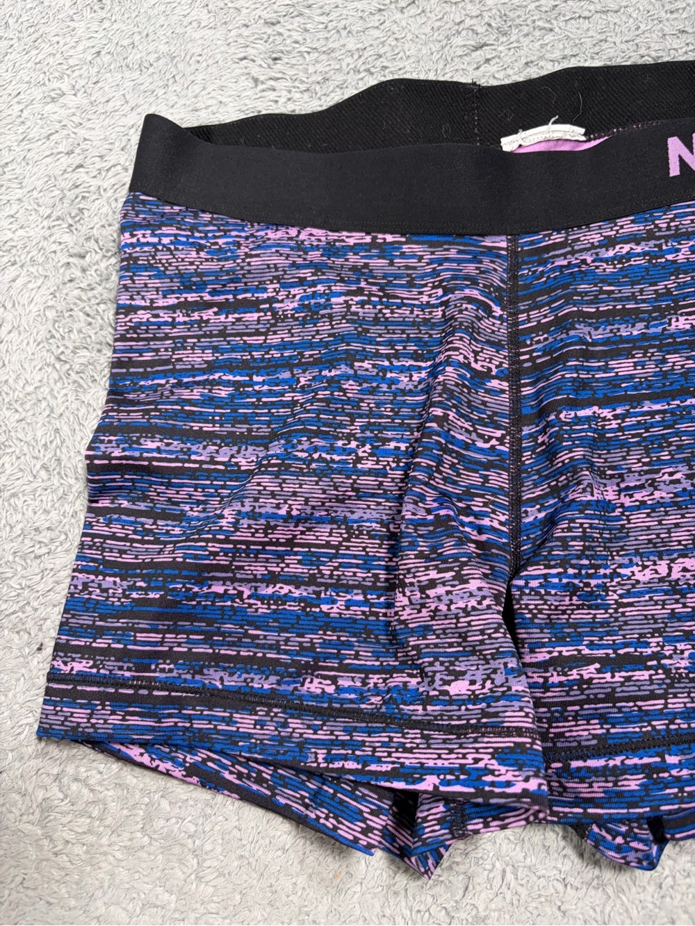 Nike Pro Women's Multicolor (Purple & Blue) Bike Shorts - Picture 2 of 8